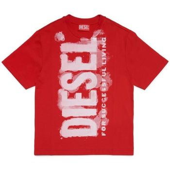 Textil Criança T-shirts e Pólos Diesel J01131 KYAR1 TJUSTE16 OVER-K438 RED Vermelho