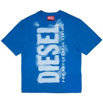 Textil Criança T-shirts e Pólos Diesel J01131 KYAR1 TJUSTE16 OVER-K80H Azul