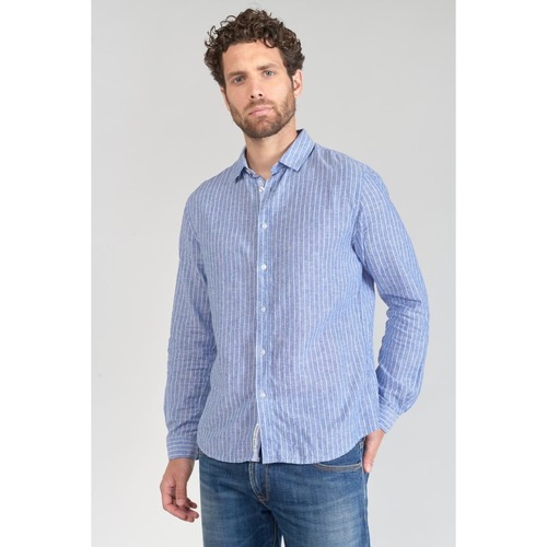 Textil Homem Camisas mangas comprida Tapetes de banhoises Camisa BOLKO Azul