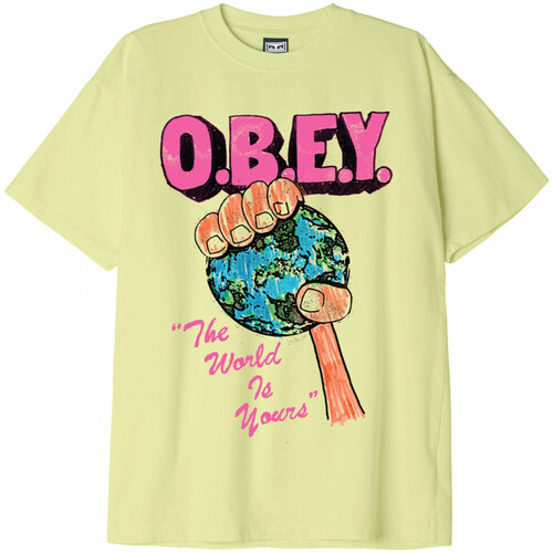 Textil Homem T-shirts e Pólos Obey the world is yours Verde