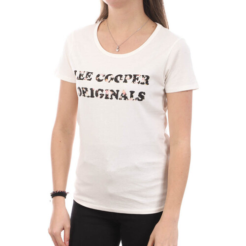 Textil Mulher T-shirts e Pólos Lee Cooper  Branco