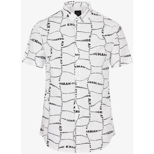 Textil Homem Camisas mangas comprida EAX 3RZC04ZNEAZ Branco