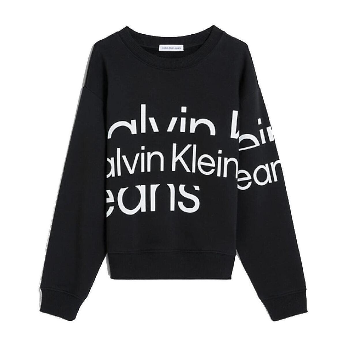 Textil Rapaz Sweats Calvin Klein Jeans  Preto