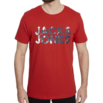 Textil Homem T-Shirt mangas curtas Jack & Jones  Vermelho