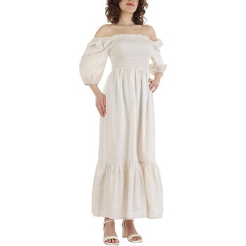 Textil Mulher Vestidos compridos Yes Zee A442-HP00 Branco