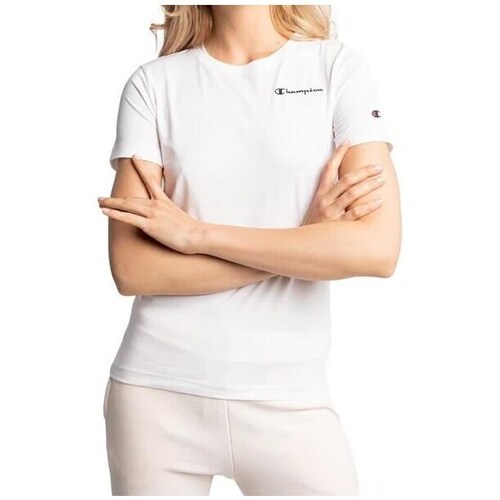 Textil Mulher T-Shirt quilted mangas curtas Champion 114912WW001 Branco