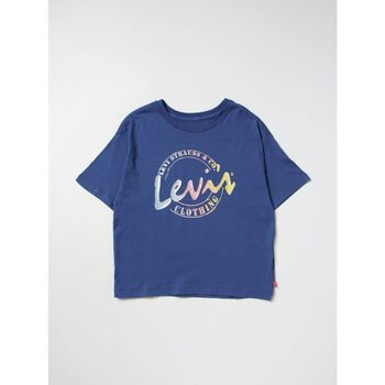 Textil Rapariga T-shirts e Pólos Levi's 4EH190 MEET ANG GREET SCRIPT-U69 TRUE NAVY Azul