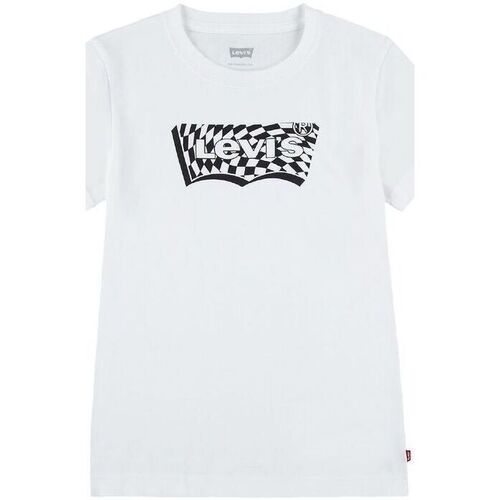 Textil Criança T-shirts e Pólos Levi's 9EH890 CHECKERED BATWING-W1T Branco