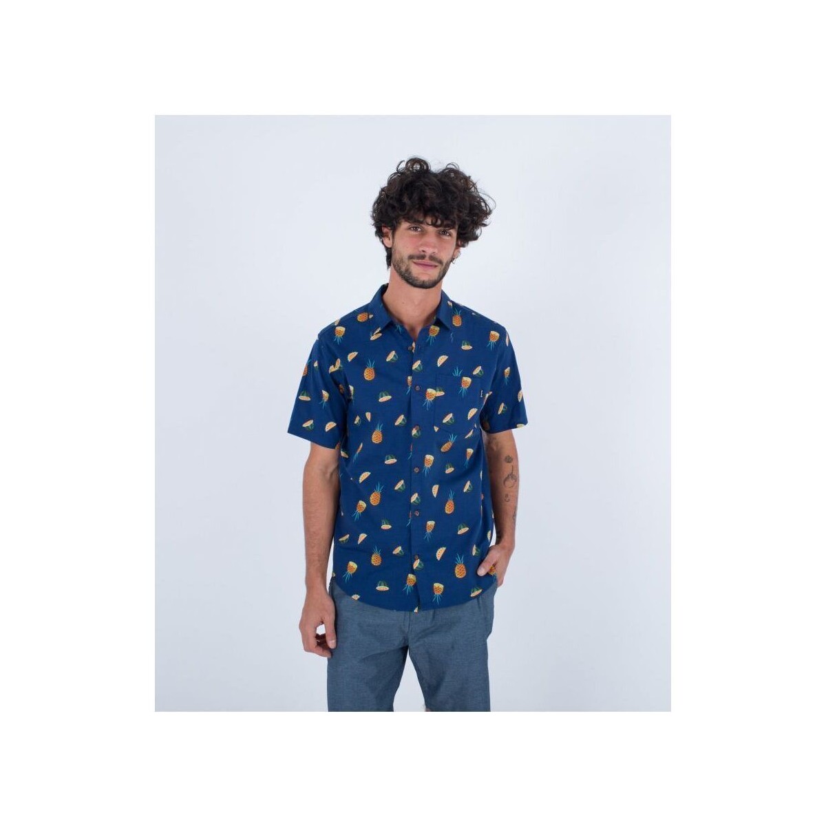 Textil Homem Camisas mangas comprida Hurley MVS0005570 ONLY LIDO-H4024 ABYSS Azul