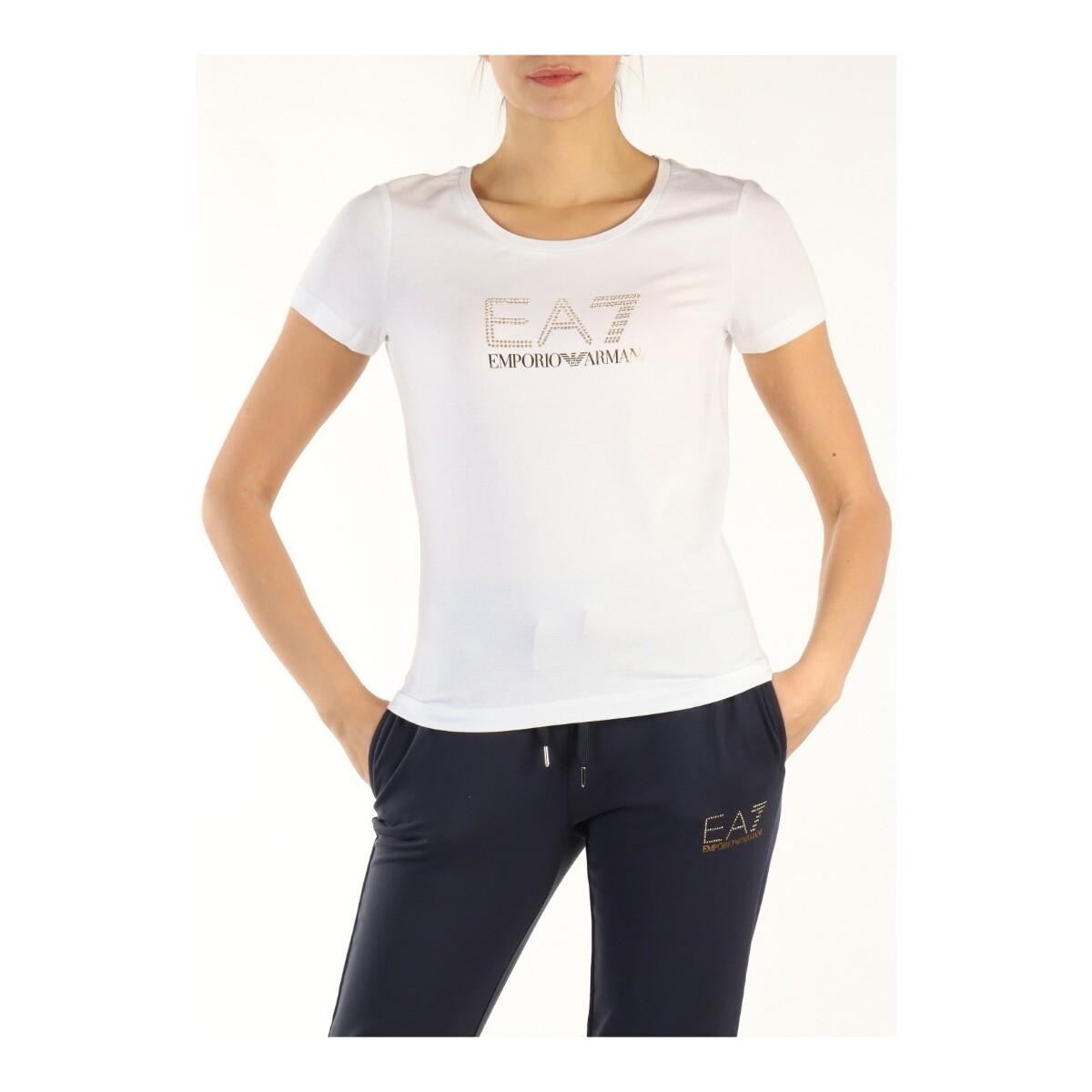 Textil Mulher T-shirts e Pólos Emporio Armani EA7 8NTT67TJDQZ Branco