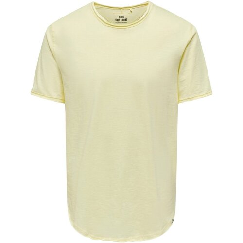 Textil Homem T-Shirt mangas curtas Only&sons ONSBENNE LONGY SS TEE NF 7822 NOOS Amarelo