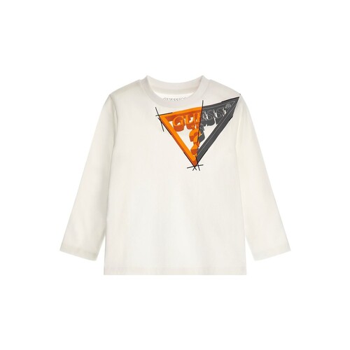 Textil Rapaz T-shirt mangas compridas Guess Coordinated N3BI14 Branco
