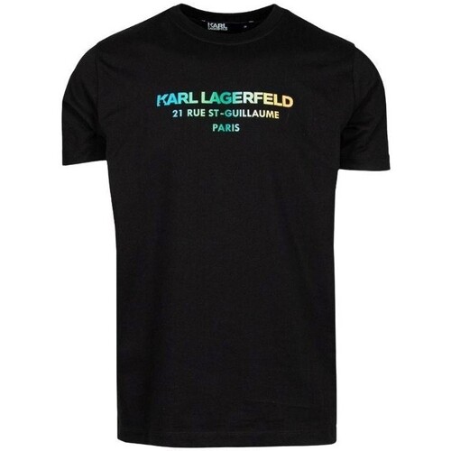 Textil Homem Paul Smith Junior T-Shirt mit grafischem Print Blau Karl Lagerfeld 755061 532241 Preto