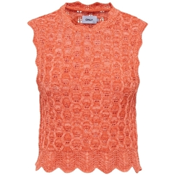 Textil Mulher camisolas Only Top Luna Life - Orange Peel Laranja