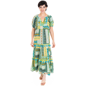 Textil Mulher Vestidos compridos Isla Bonita By Sigris Vestido Midi Longo Verde