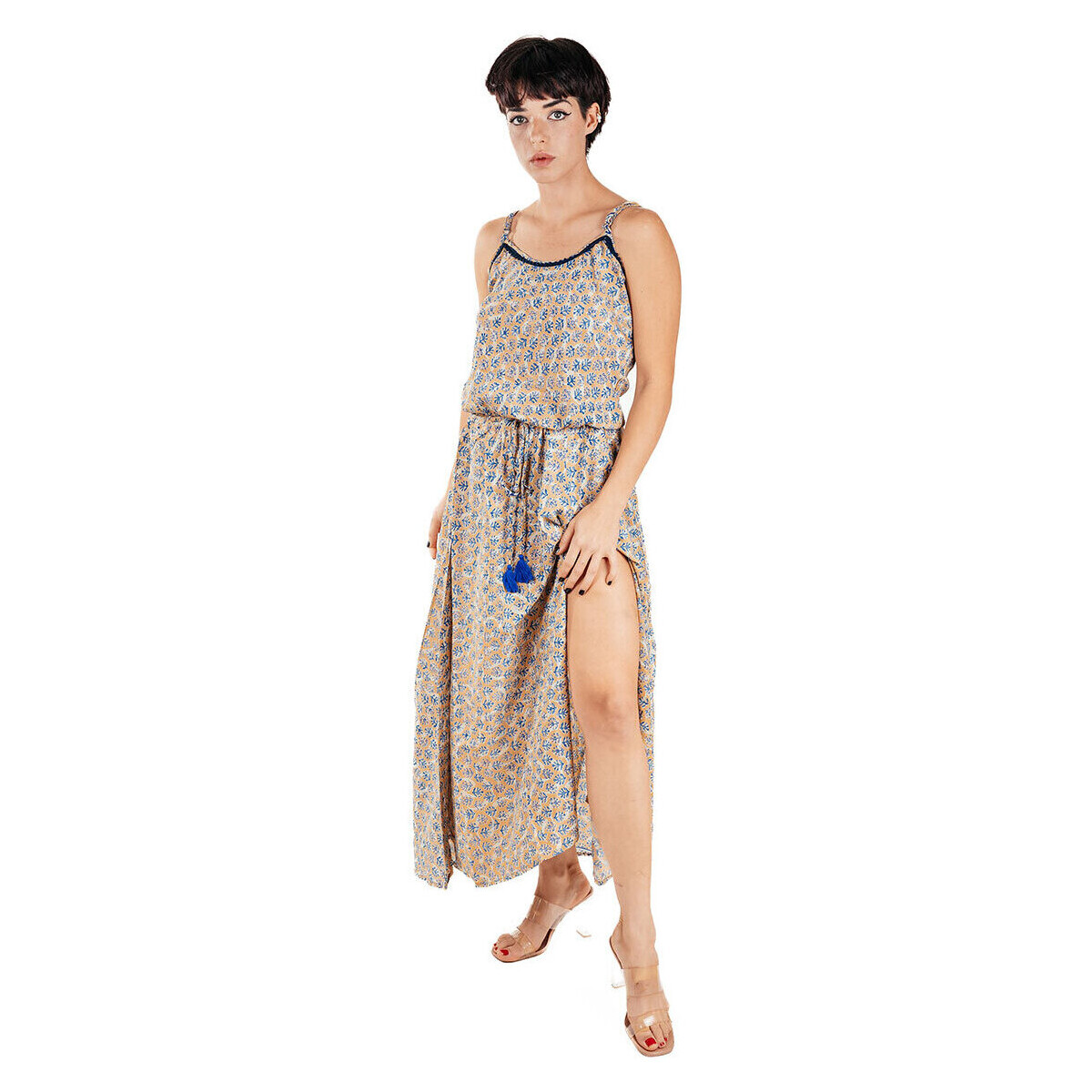 Textil Mulher Vestidos compridos Isla Bonita By Sigris Vestido Midi Longo Azul