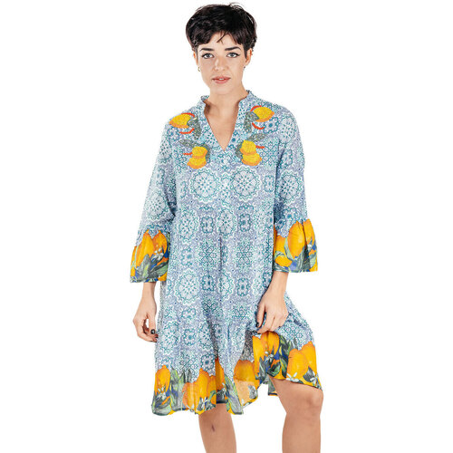 Textil Mulher Vestidos curtos Isla Bonita By Sigris Vestido Curto Amarelo