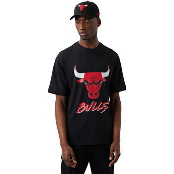 Textil Homem League Essential 9forty Los New-Era NBA Chicago Bulls Script Mesh Tee Preto
