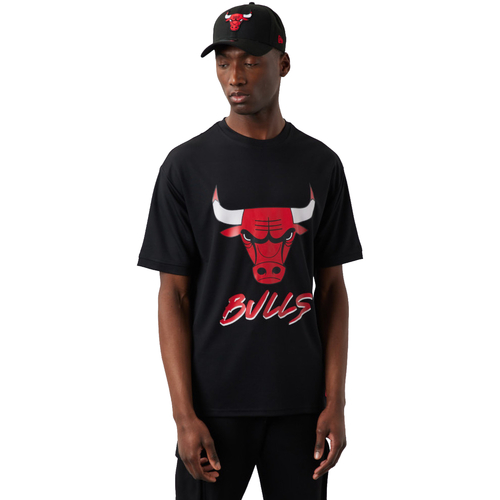 Textil Homem Brett & Sons New-Era NBA Chicago Bulls Script Mesh Tee Preto
