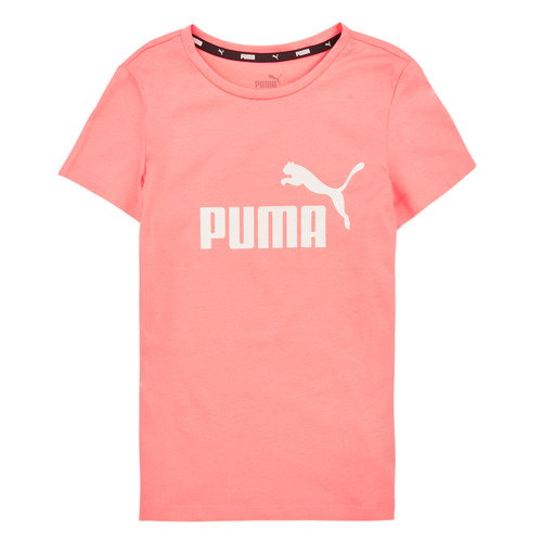 Textil Rapariga T-Shirt mangas curtas with Puma ESS LOGO TEE G Rosa