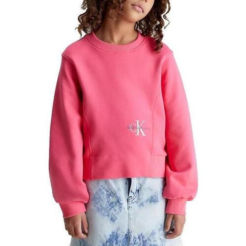 Textil Rapariga Sweats Calvin Klein miele JEANS  Rosa