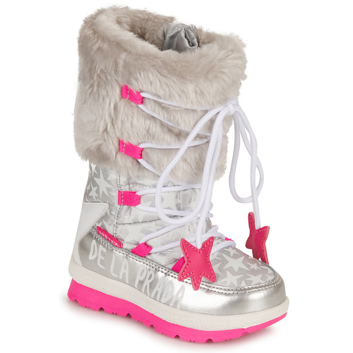 Sapatos Rapariga Botas de neve Prada logo-print cotton sweatshirta Prada APRES-SKI Prata / Rosa