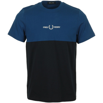 Textil Homem Loose Fit Crew Sweatshirt Fred Perry Branded Colour Block T-Shirt Azul