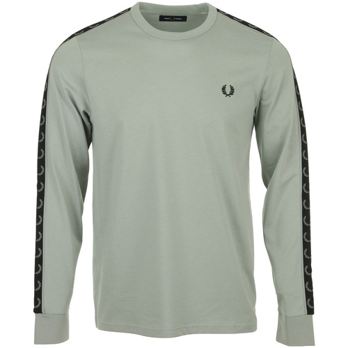 Textil Homem T-Shirt mangas curtas Fred Perry Long Sleeve Laured Taped Tee Cinza