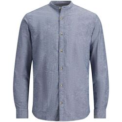 Textil Homem Camisas mangas comprida Jack & Jones 12196820 SUMMER BAND-FADED DENIM Azul