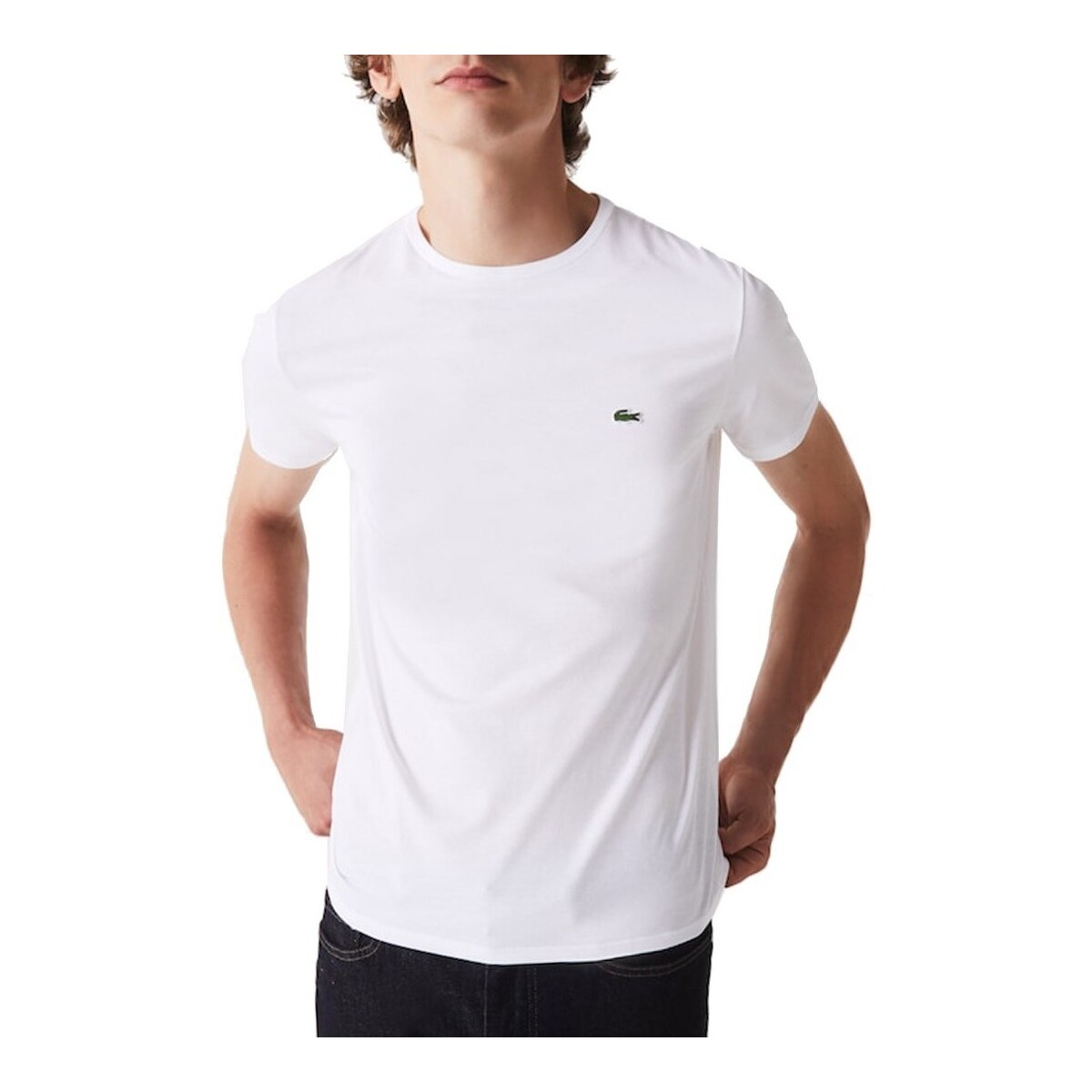 Textil Homem T-shirts e Pólos Lacoste TH6709 Branco