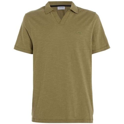 Textil Homem T-shirts e Pólos Knee length dress in soft 100% linen K10K111335 Verde