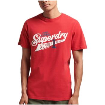 Textil Homem T-Shirt mangas curtas Superdry  Vermelho