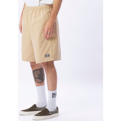 Obey Easy relaxed twill short Bege