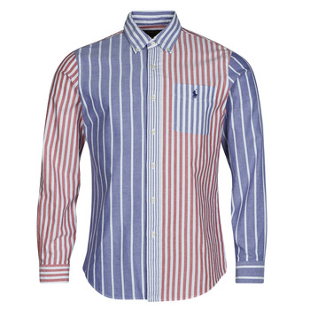 Textil Homem Camisas mangas comprida Polo Ralph Lauren CHEMISE COUPE DROITE EN OXFORD Azul / Vermelho / Branco