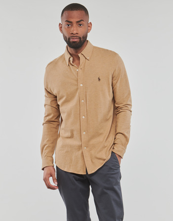 Textil Homem Camisas mangas comprida The Animals Obsen CHEMISE AJUSTEE COL BOUTONNE EN POLO FEATHERWEIGHT Camel