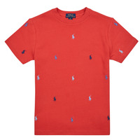 Textil Criança T-Shirt mangas curtas Polo Ralph Lauren SS CN-KNIT usb shirts-T-SHIRT Vermelho