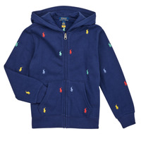 Textil Rapaz Sweats Polo Ralph Lauren LS FZ HD-KNIT SHIRTS-SWEATSHIRT Marinho / Multicolor