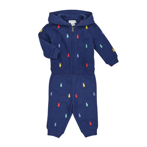 Textil Criança Ao registar-se beneficiará de todas as promoções em exclusivo Polo Ralph Lauren AOE HKUP SET-SETS-PANT SET Marinho / Multicolor
