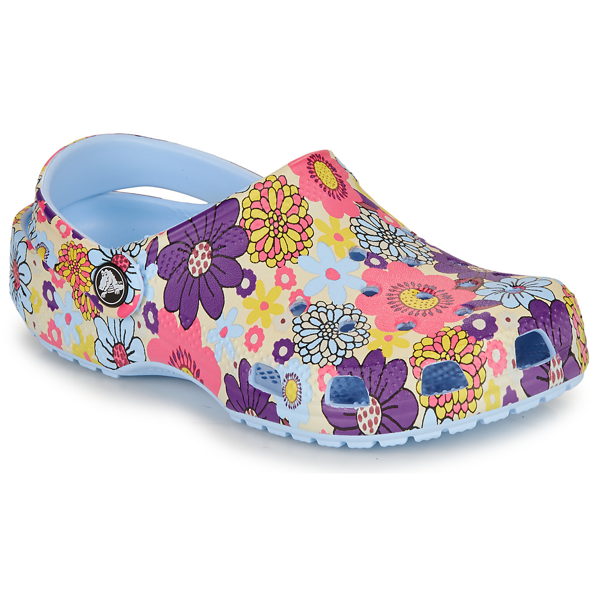 Sapatos Rapariga Tamancos MULTI Crocs Classic Retro Floral Clog K Azul