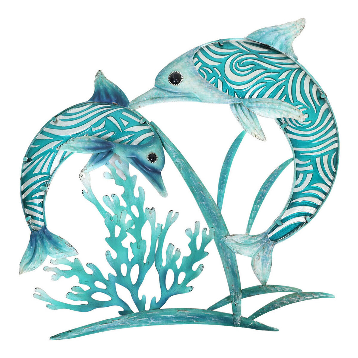 Casa Estatuetas Signes Grimalt Ornamento Da Parede De Golfinhos Azul