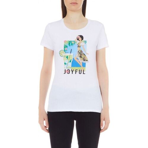 Textil Mulher T-shirts Cropped e Pólos Liu Jo WA3282 JS923-Q9268 Branco