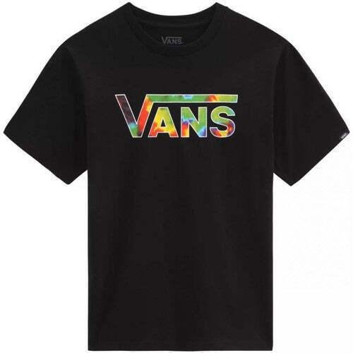Textil Rapaz Vans New Varsity Men's T-Shirt Vans T-Shirt  By Classic Logo Black/spiral Tie Dye Preto