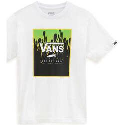 Textil Rapaz T-Shirt mangas curtas Vans powell T-Shirt  BY Print Box Boys White/slime Branco