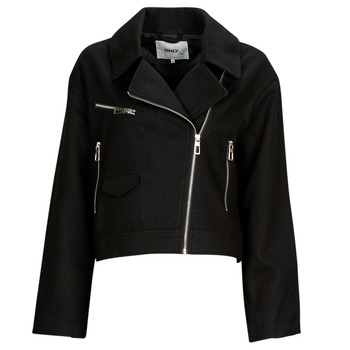 Textil Mulher jacket de couro/imitação couro Only ONLNANCY BIKER JACKET OTW Preto