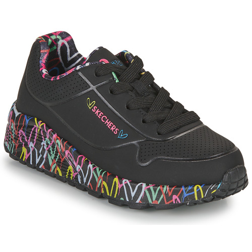 Sapatos Rapariga Sapatilhas Skechers UNO LITE Preto / Multicolor