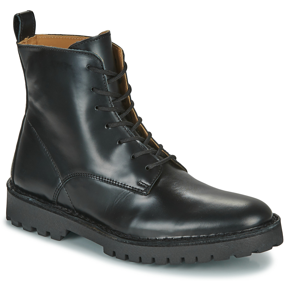 Sapatos Homem Botas baixas Selected SLHRICKY LEATHER LACE-UP BOOT Preto