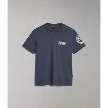 Textil Homem T-shirts e Pólos Napapijri S-AMUNDSEN NP0A4H6B-B4D BLU GRISAIL Azul
