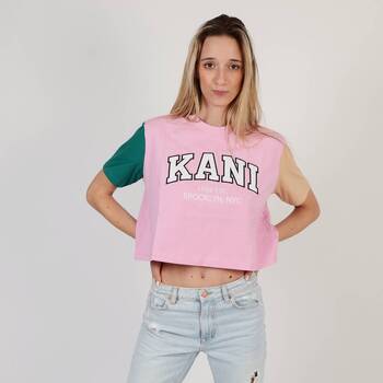 Textil Mulher camisas Karl Kani SERIF CROP Rosa