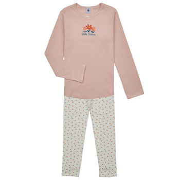 Textil Rapariga Pijamas / Camisas de dormir Petit Bateau LUNETTE Rosa / Branco