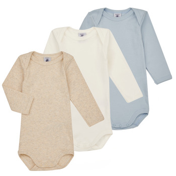 Textil Rapaz Pijamas / Camisas de dormir Petit Bateau BODY US ML PASTEL PACK X3 Azul / Branco / Bege